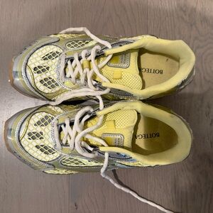 Bottega Veneta Yellow and Silver Mesh Sneakers